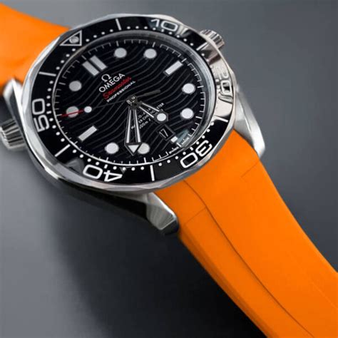 omega seamaster strap rubber orange|omega seamaster rubber strap replacement.